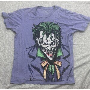 Mascara De Latex T-Shirt Men's Size Medium Joker Print Graphic Pullover Purple